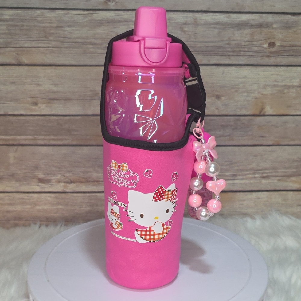 Pink Water Bottle with Hello Kitty